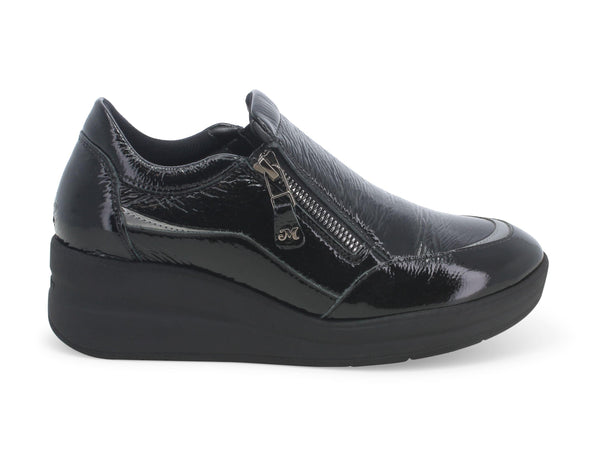 Melluso donna scarpe zip comfort vernice nera R25617A-209504